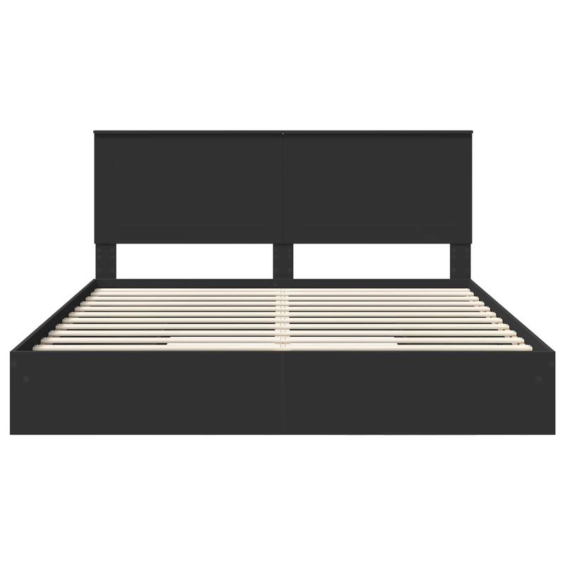 Casa si Gradina - Mobilier - Paturi si accesorii - Paturi - Cadru de pat cu sertar Manual Negru 180 x 200 cm Lemn compozit - Infinity.ro