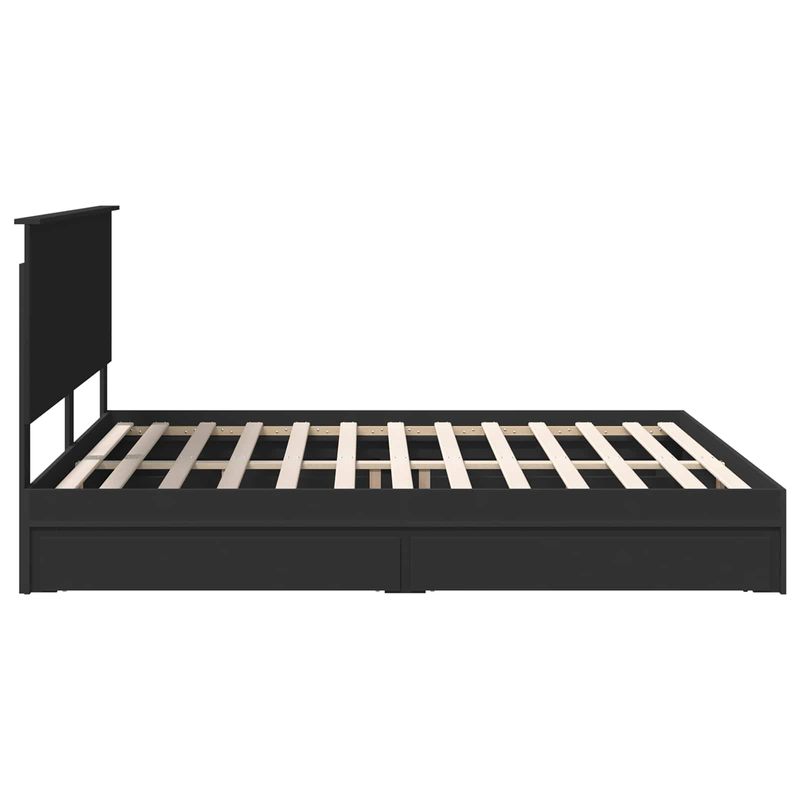 Casa si Gradina - Mobilier - Paturi si accesorii - Paturi - Cadru de pat cu sertar Manual Negru 180 x 200 cm Lemn compozit - Infinity.ro