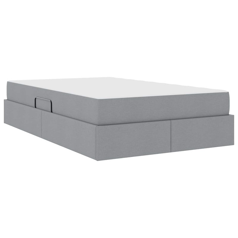 Casa si Gradina - Mobilier - Paturi si accesorii - Paturi - Pat cu saltea si spatiu de depozitare Gri deschis 120 x 190 cm - Infinity.ro
