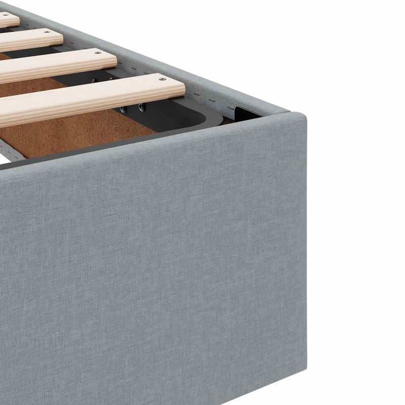 Casa si Gradina - Mobilier - Paturi si accesorii - Paturi - Pat cu saltea si spatiu de depozitare Gri deschis 120 x 190 cm - Infinity.ro