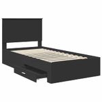 Casa si Gradina - Mobilier - Paturi si accesorii - Paturi - Cadru de pat Negru si argintiu 100 x 200 cm Lemn compozit - Infinity.ro