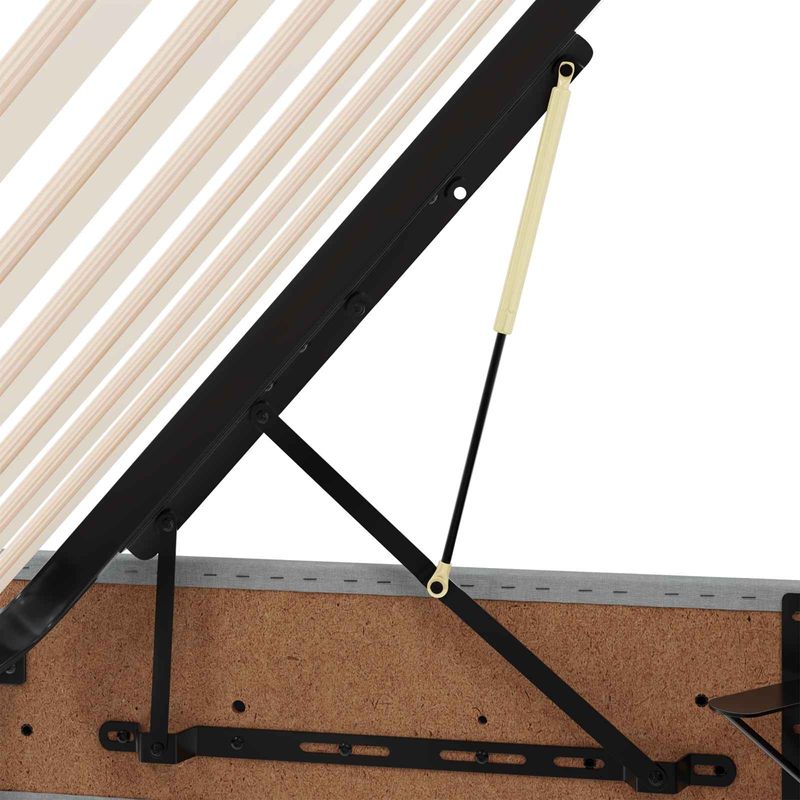 Casa si Gradina - Mobilier - Paturi si accesorii - Paturi - Pat cu saltea si spatiu de depozitare Gri deschis 120 x 190 cm - Infinity.ro