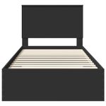 Casa si Gradina - Mobilier - Paturi si accesorii - Paturi - Cadru de pat Negru si argintiu 100 x 200 cm Lemn compozit - Infinity.ro