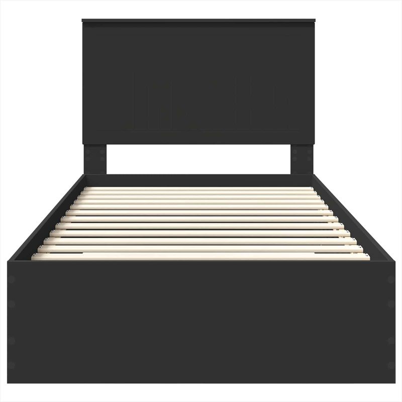 Casa si Gradina - Mobilier - Paturi si accesorii - Paturi - Cadru de pat Negru si argintiu 100 x 200 cm Lemn compozit - Infinity.ro