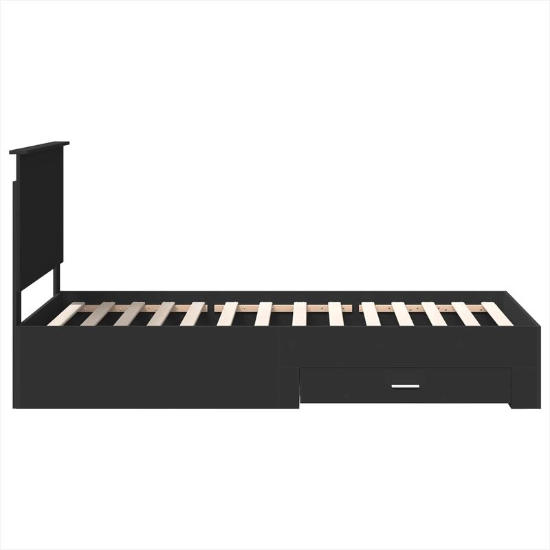 Casa si Gradina - Mobilier - Paturi si accesorii - Paturi - Cadru de pat Negru si argintiu 100 x 200 cm Lemn compozit - Infinity.ro