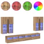 Casa si Gradina - Mobilier - Comode si corpuri - Comode - Set Dulap pentru Televizor Montat pe Perete Pe perete 7 pcs - Infinity.ro