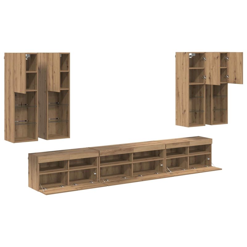 Casa si Gradina - Mobilier - Comode si corpuri - Comode - Set Dulap pentru Televizor Montat pe Perete Pe perete 7 pcs - Infinity.ro