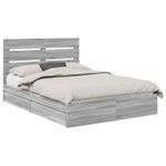Casa si Gradina - Mobilier - Paturi si accesorii - Paturi - Pat cu storage cu sertar Gri Sonoma 140 x 200 cm Lemn compozit - Infinity.ro