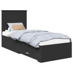 Casa si Gradina - Mobilier - Paturi si accesorii - Paturi - Cadru de pat Negru si argintiu 75 x 190 cm Lemn compozit - Infinity.ro