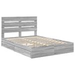 Casa si Gradina - Mobilier - Paturi si accesorii - Paturi - Pat cu storage cu sertar Gri Sonoma 140 x 200 cm Lemn compozit - Infinity.ro