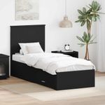 Casa si Gradina - Mobilier - Paturi si accesorii - Paturi - Cadru de pat Negru si argintiu 75 x 190 cm Lemn compozit - Infinity.ro
