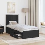 Casa si Gradina - Mobilier - Paturi si accesorii - Paturi - Cadru de pat Negru si argintiu 75 x 190 cm Lemn compozit - Infinity.ro