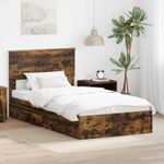 Casa si Gradina - Mobilier - Paturi si accesorii - Paturi - Pat cu storage Stejar fumuriu 100 x 200 cm Lemn compozit - Infinity.ro