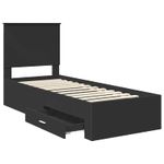 Casa si Gradina - Mobilier - Paturi si accesorii - Paturi - Cadru de pat Negru si argintiu 75 x 190 cm Lemn compozit - Infinity.ro