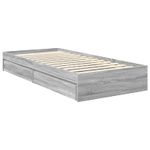 Casa si Gradina - Mobilier - Paturi si accesorii - Paturi - Pat cu storage cu sertar Gri Sonoma 90 x 190 cm Lemn compozit - Infinity.ro