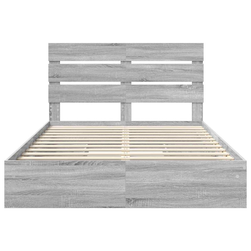 Casa si Gradina - Mobilier - Paturi si accesorii - Paturi - Pat cu storage cu sertar Gri Sonoma 140 x 200 cm Lemn compozit - Infinity.ro