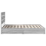 Casa si Gradina - Mobilier - Paturi si accesorii - Paturi - Pat cu storage cu sertar Gri Sonoma 140 x 200 cm Lemn compozit - Infinity.ro