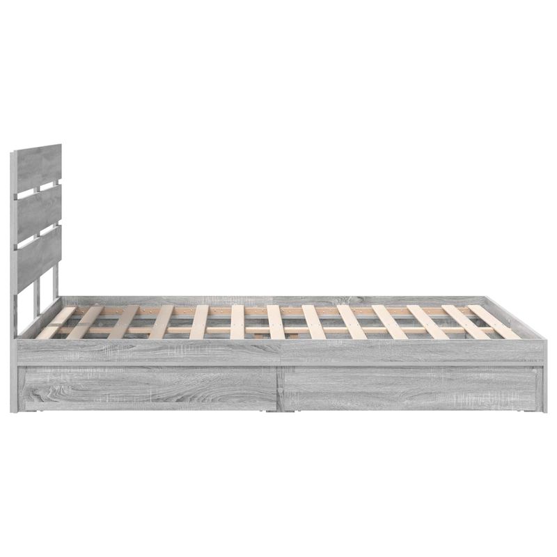 Casa si Gradina - Mobilier - Paturi si accesorii - Paturi - Pat cu storage cu sertar Gri Sonoma 140 x 200 cm Lemn compozit - Infinity.ro