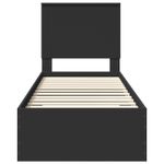 Casa si Gradina - Mobilier - Paturi si accesorii - Paturi - Cadru de pat Negru si argintiu 75 x 190 cm Lemn compozit - Infinity.ro