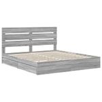 Casa si Gradina - Mobilier - Paturi si accesorii - Paturi - Pat cu storage cu sertar Gri Sonoma 180 x 200 cm Lemn compozit - Infinity.ro