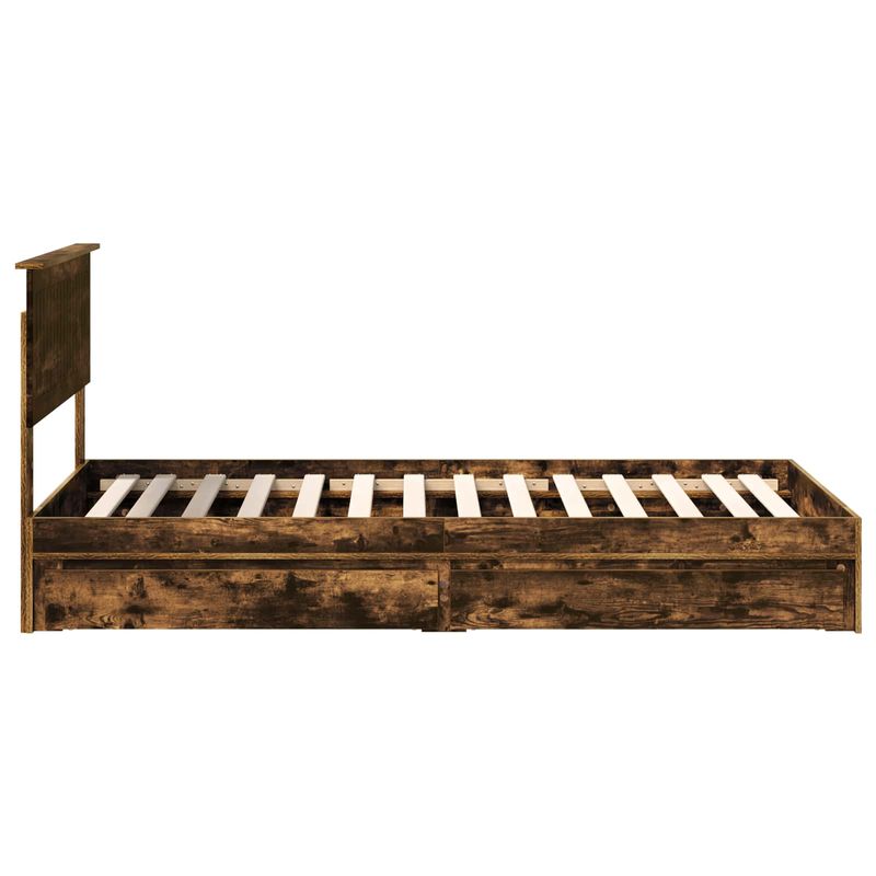 Casa si Gradina - Mobilier - Paturi si accesorii - Paturi - Pat cu storage Stejar fumuriu 100 x 200 cm Lemn compozit - Infinity.ro