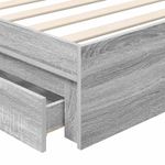 Casa si Gradina - Mobilier - Paturi si accesorii - Paturi - Pat cu storage cu sertar Gri Sonoma 90 x 190 cm Lemn compozit - Infinity.ro