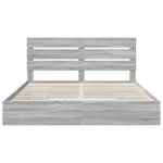 Casa si Gradina - Mobilier - Paturi si accesorii - Paturi - Pat cu storage cu sertar Gri Sonoma 180 x 200 cm Lemn compozit - Infinity.ro