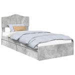 Casa si Gradina - Mobilier - Paturi si accesorii - Paturi - Pat cu storage Gri din beton 90 x 190 cm Lemn compozit - Infinity.ro