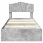 Casa si Gradina - Mobilier - Paturi si accesorii - Paturi - Pat cu storage Gri din beton 90 x 190 cm Lemn compozit - Infinity.ro