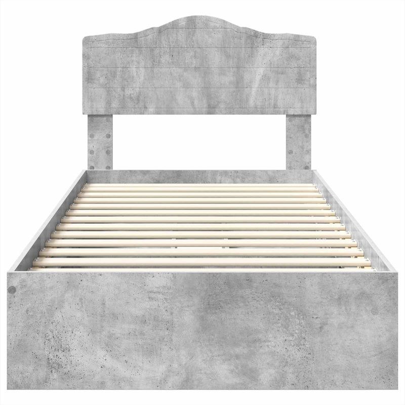 Casa si Gradina - Mobilier - Paturi si accesorii - Paturi - Pat cu storage Gri din beton 90 x 190 cm Lemn compozit - Infinity.ro