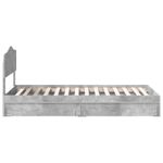 Casa si Gradina - Mobilier - Paturi si accesorii - Paturi - Pat cu storage Gri din beton 90 x 190 cm Lemn compozit - Infinity.ro