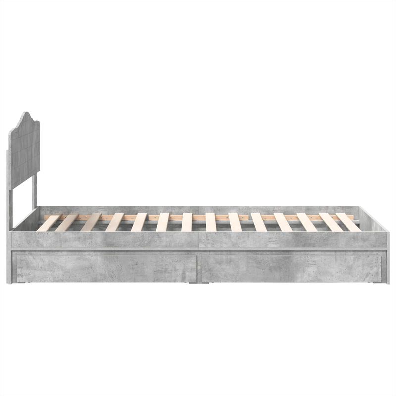 Casa si Gradina - Mobilier - Paturi si accesorii - Paturi - Pat cu storage Gri din beton 90 x 190 cm Lemn compozit - Infinity.ro