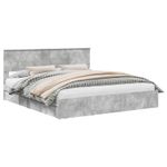 Casa si Gradina - Mobilier - Paturi si accesorii - Paturi - Pat cu storage Gri din beton 200 x 200 cm Lemn compozit - Infinity.ro