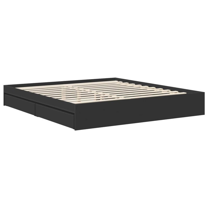 Casa si Gradina - Mobilier - Paturi si accesorii - Paturi - Pat cu storage cu headboard Negru 180 x 200 cm Lemn compozit - Infinity.ro