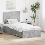 Casa si Gradina - Mobilier - Paturi si accesorii - Paturi - Cadru de pat cu sertar Gri din beton 75 x 190 cm Lemn compozit - Infinity.ro