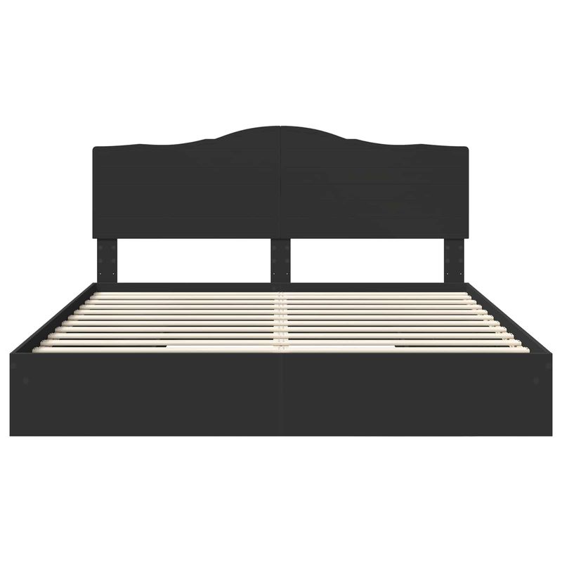 Casa si Gradina - Mobilier - Paturi si accesorii - Paturi - Pat cu storage cu headboard Negru 180 x 200 cm Lemn compozit - Infinity.ro