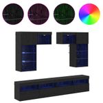 Casa si Gradina - Mobilier - Comode si corpuri - Comode - Unitati pentru Pereti de TV Pe perete 6 pcs Stejar Artizanal - Infinity.ro