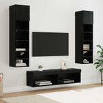Casa si Gradina - Mobilier - Comode si corpuri - Comode - Unitate TV de Perete Pe perete 6 pcs Stejar Negru Lemn compozit - Infinity.ro