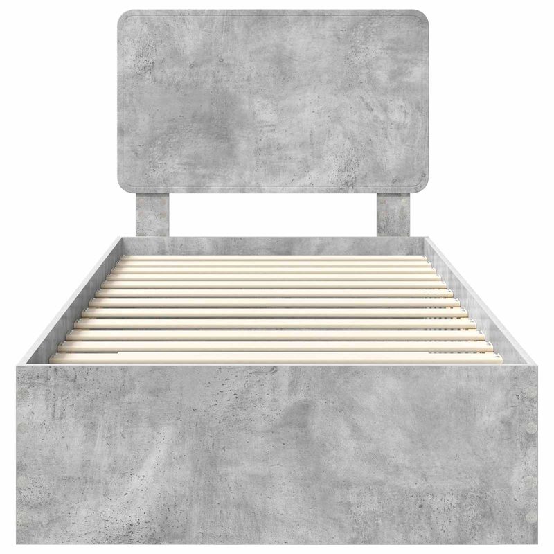 Casa si Gradina - Mobilier - Paturi si accesorii - Paturi - Cadru de pat cu sertar Gri din beton 75 x 190 cm Lemn compozit - Infinity.ro