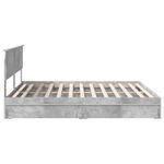 Casa si Gradina - Mobilier - Paturi si accesorii - Paturi - Pat cu storage Gri din beton 200 x 200 cm Lemn compozit - Infinity.ro
