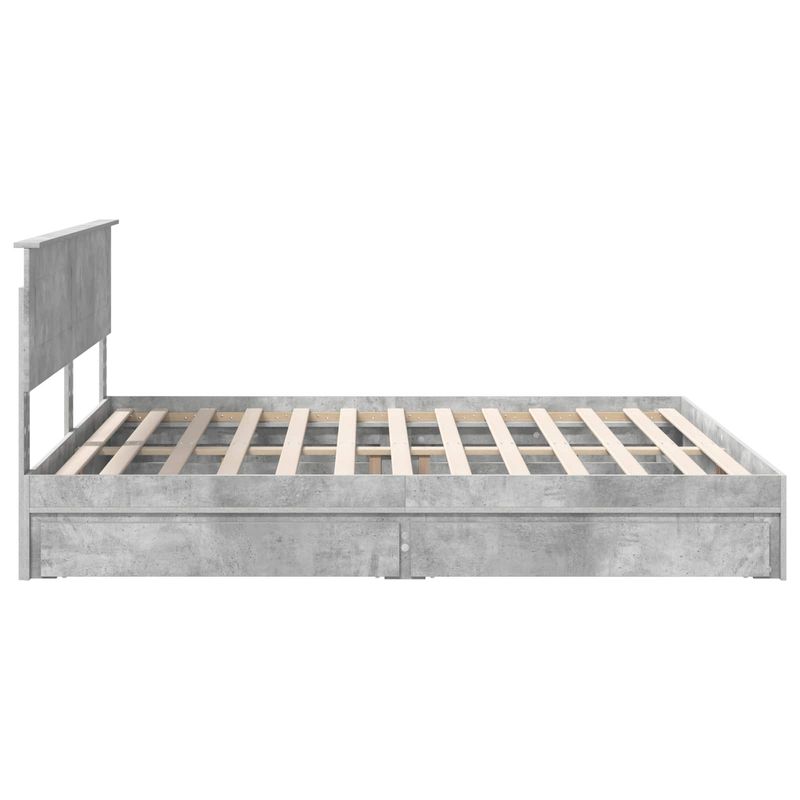 Casa si Gradina - Mobilier - Paturi si accesorii - Paturi - Pat cu storage Gri din beton 200 x 200 cm Lemn compozit - Infinity.ro