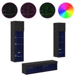 Casa si Gradina - Mobilier - Comode si corpuri - Comode - Unitate TV de Perete Pe perete 6 pcs Stejar Negru Lemn compozit - Infinity.ro