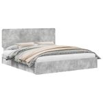 Casa si Gradina - Mobilier - Paturi si accesorii - Paturi - Pat cu storage Gri din beton 180 x 200 cm Lemn compozit - Infinity.ro