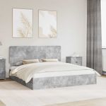Casa si Gradina - Mobilier - Paturi si accesorii - Paturi - Pat cu storage Gri din beton 180 x 200 cm Lemn compozit - Infinity.ro