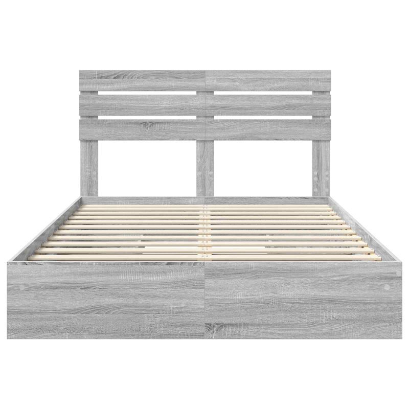Casa si Gradina - Mobilier - Paturi si accesorii - Paturi - Pat cu storage cu sertar Gri Sonoma 160 x 200 cm Lemn compozit - Infinity.ro
