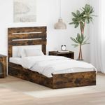 Casa si Gradina - Mobilier - Paturi si accesorii - Paturi - Pat cu storage Stejar fumuriu 100 x 200 cm Lemn compozit - Infinity.ro