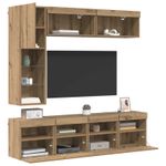 Casa si Gradina - Mobilier - Comode si corpuri - Comode - Cabinet TV Pe perete 7 pcs Stejar Artizanal Lemn compozit - Infinity.ro