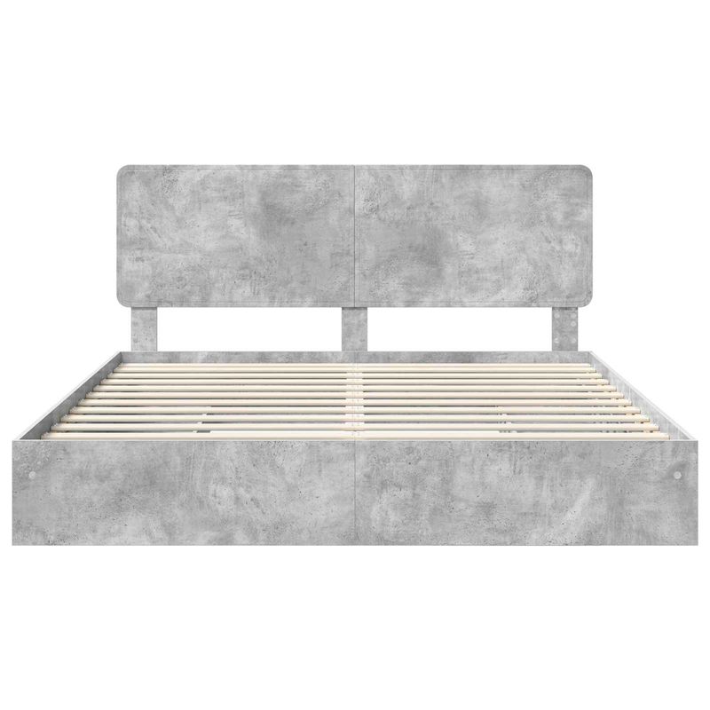 Casa si Gradina - Mobilier - Paturi si accesorii - Paturi - Pat cu storage Gri din beton 180 x 200 cm Lemn compozit - Infinity.ro
