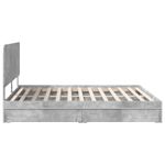 Casa si Gradina - Mobilier - Paturi si accesorii - Paturi - Pat cu storage Gri din beton 180 x 200 cm Lemn compozit - Infinity.ro