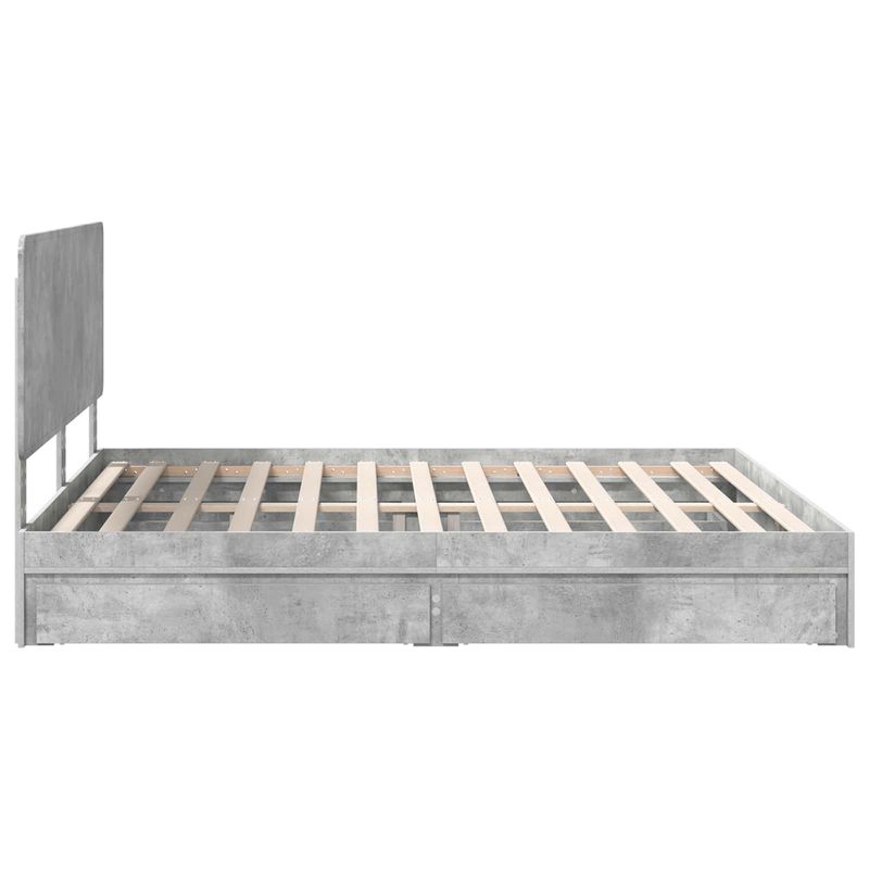 Casa si Gradina - Mobilier - Paturi si accesorii - Paturi - Pat cu storage Gri din beton 180 x 200 cm Lemn compozit - Infinity.ro